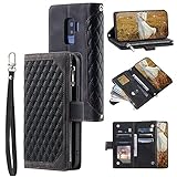 Coque Femme Porte-Monnaie Cuir élégant Porte-étui pour Téléphone Uniquement Poche Zippée Compatible avec Samsung Galaxy S9 Plus
