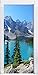Produktbild Stil.Zeit Möbel Moraine Lake kanadische Berge als Türtapete, Format: 200x90cm, Türbild, Türaufkleber, Tür Deko, Türsticker