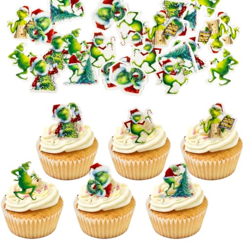 48 Stück Weihnachten Essbare Tortendeko, Streudeko Weihnachten...