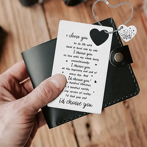 TRCENDE Funny Valentines Day Card for Wife Wallet Card Gifts for Him Her Boyfriend Birthday Christmas Wedding Engagement Gifts Fiance Groom Gifts for Couple Long Distance Relationship Gifts XCD264