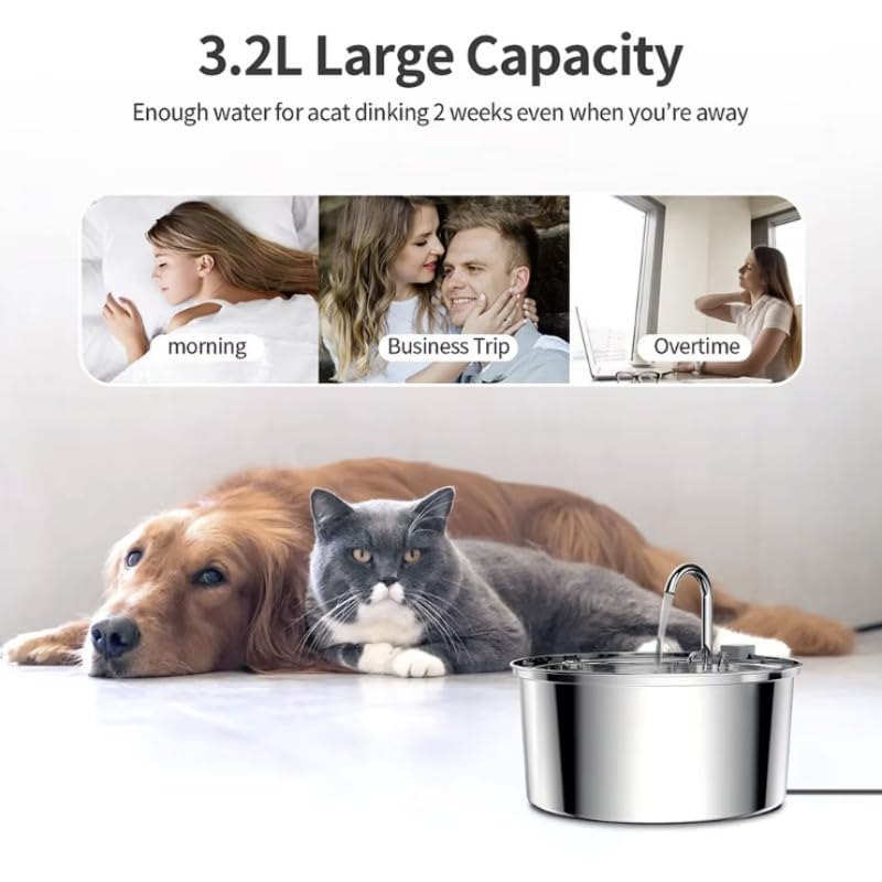 Dr. Pfoten AquaFlowm-Der AntibakterielleTrinkbrunnen Hund mit Filtration, Immer Frisches Wasser Hundewasserschale für alle HundegroBen