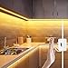 Tira LED blanca cálida 3000 K, USB, 5 V, impermeable, con detector de movimiento, con sensor de movimiento a mano, banda LED perfecta para cocina, debajo del armario, escaleras (3 m, blanco cálido)