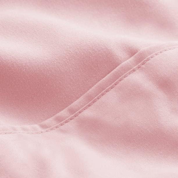 Image of Bed Sheet Single Size Cotton - Pure Egyptian Cotton Single Size BedSheet with Pillow Cover - Solid Pink 600 Thread Count - Stain Resistant, Skin Friendly, Organic Cotton