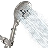 SunCleanse Shower Head, 7 Settings Hand held Shower with ON/OFF Pause Switch, Brushed Nickel High...