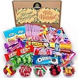 Lote Regalo de +45 Chuches y Chocolatinas y 450g de Gominolas Sin Gluten – Incluye Kit Kat, Huesitos, Galletas Oreo y Más – Ideal para Niños y no tan niños con Tarjeta y Dedicatoria Personalizable