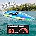 4DRC S7 RC Boat for Adults & Kids, High-Speed at 30KMH with 7 Mode LED Lights, Remote Control Boat for Pools and Lakes, 2 Rechargeable Batteries, Ideal Water Play Toy Gift for Boys & Girls