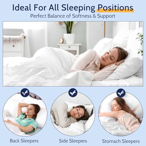 Image of ROUMEA Pillows King Size Set of 4,Gusseted Bed Pillows for Sleeping