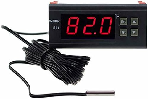Miniatura 2 de bayite Controlador de temperatura digital CC 12V Fahrenheit 10A 1 Relé con sensor