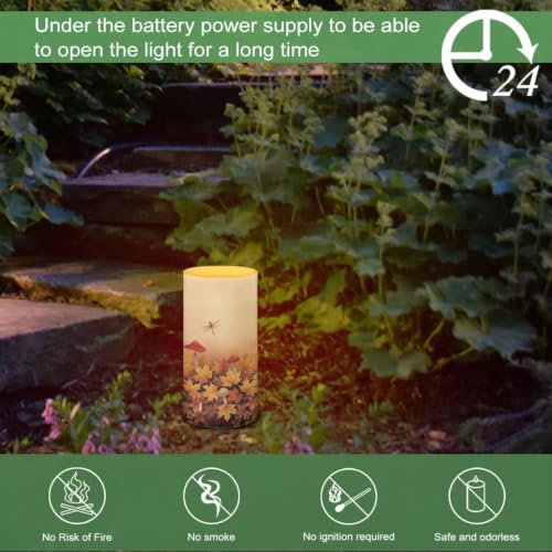 Image of Fall Maple Leaf LED Flameless Candles with Remote Timer