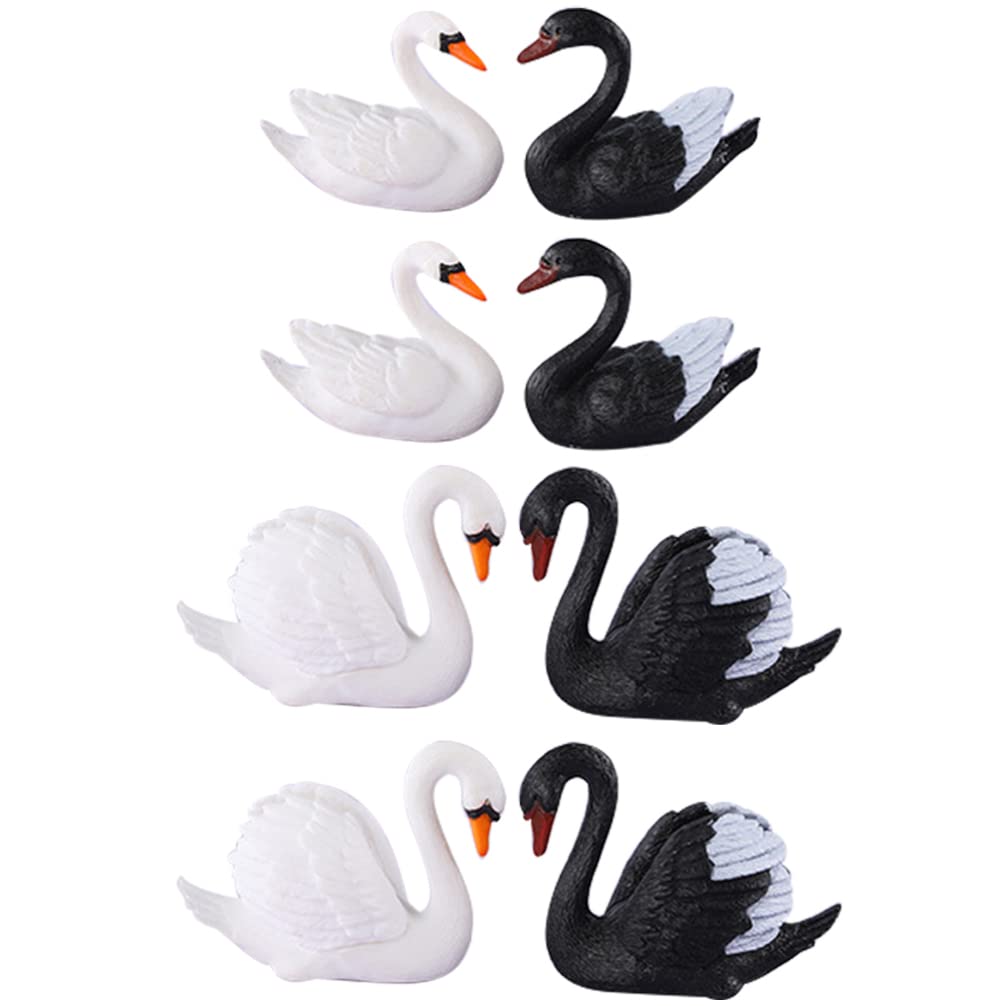 Molyorch Mini-Schwan-Figuren – 8 Süße Schwanen-Modelle Aus Kunstharz Für Deko & Spiel
