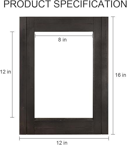 Miniatura 4 de DECORKEY Espejo de pared rectangular para baño, decoración de madera blanca envejecida con cuerda para colgar para decoración rústica del hogar,