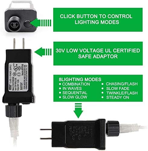 Miniatura 6 de Star 304 LED 9.8 pies x 9.8 pies, 30 V, 8 modos, tira de luces para cortina de ventana, boda, fiesta, hogar, jardín, dormitorio, decoración de pared