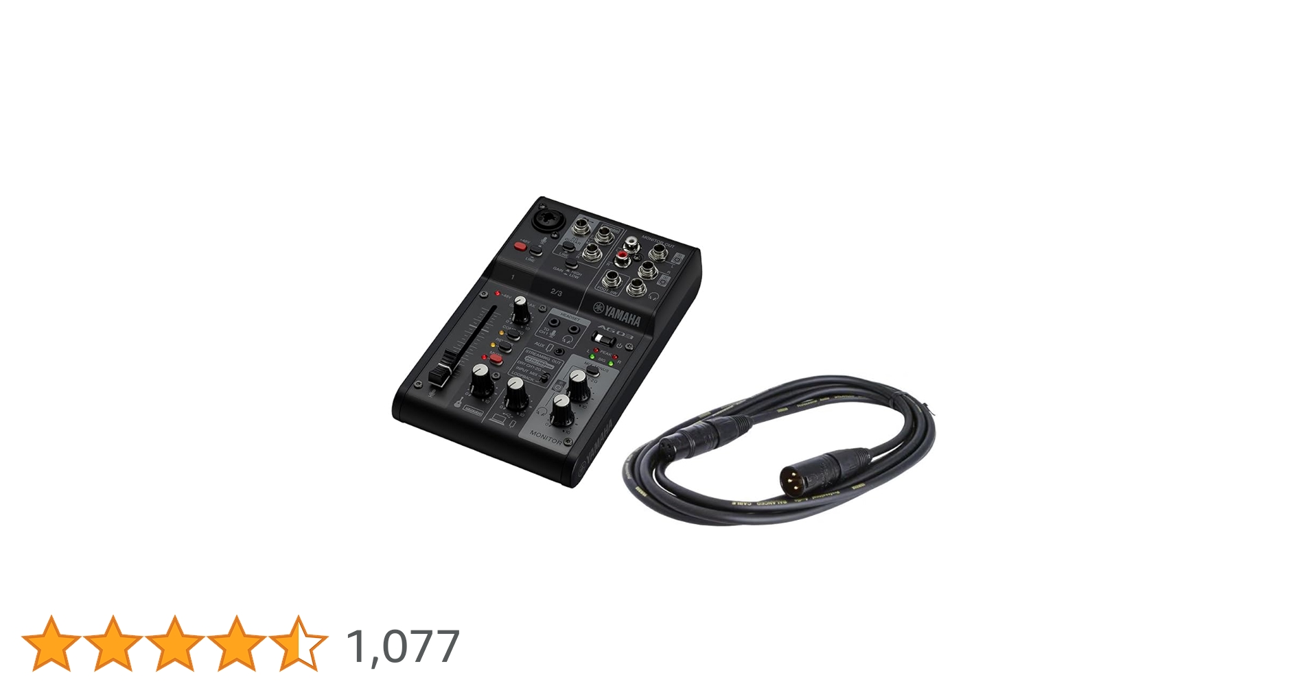 YAMAHAミキサー3ｍケーブルセットAG03MK2BMC出力ケーブルおまけ YAMAHAミキサー3mケーブルセットAG03MK2BMC出力ケーブルおまけ