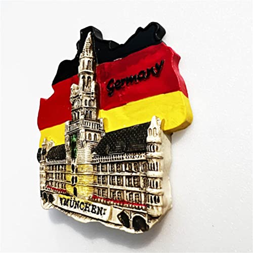 Imán decorativo de refrigerador Munich Germany 3D pintado a mano miniatura 4