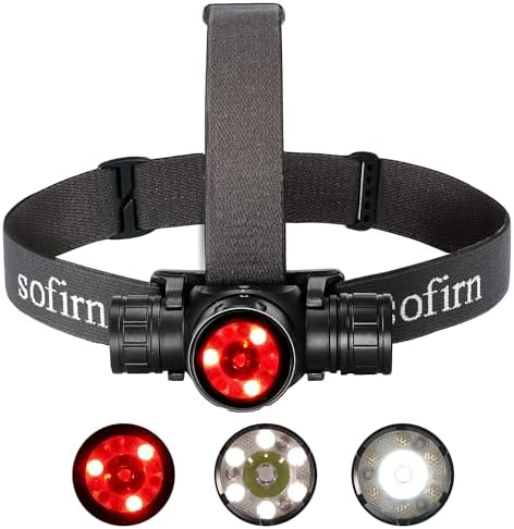 Sofirn HS21 Stirnlampe LED Wiederaufladbar 2200lm, Rot- & Weißlicht | Rotlicht, Gelblicht, Weißlicht, 2200 Lumen, USB-C Aufladbar, Adventure Light, Wandern, Bergsteigen, Arbeiten,