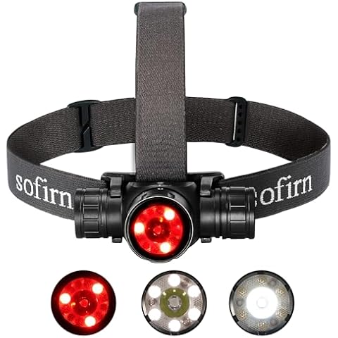 Sofirn HS21 Headlamp with Red Light, 2200 Lumen Led Bright Head lamp USB C Rechargeable with Spotlight, Floodlight, Powerful Headlight Waterproof for Adults, Camping, Hunting, Hardhat, Work, Emergency Cover