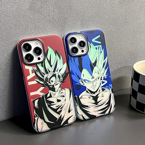 Lutinicless Smooth Frosted Surface Translucent Hard Case For Iphone Laser Effect Blue Light Anime Phone Case (Blue Prince Vegeta,For Iphone 13 Pro Max) #TOP5
