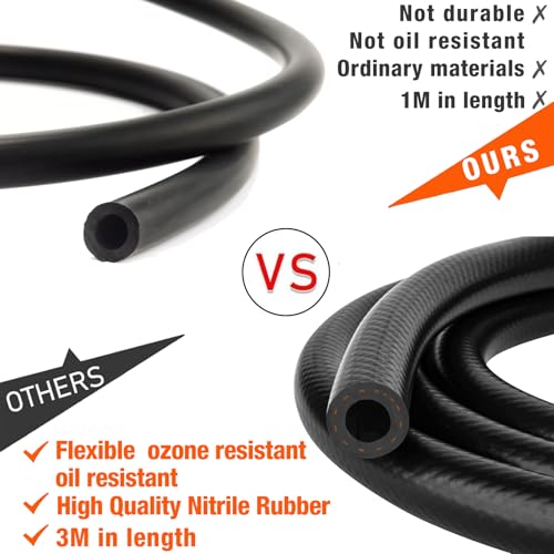 Benzinfilter, Kraftstofffilter, Benzinfilter Moped, Benzinschlauch Rasenmäher, 3m Benzinschlauch Kit Mit 4 Filtern Und 10 Schlauchschellen, Für Motorrad, Roller, Rasenmäher Und Auto