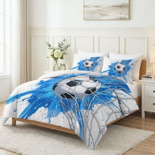 Housse de couette foot imprimée 3D avec microfibre douce - 4