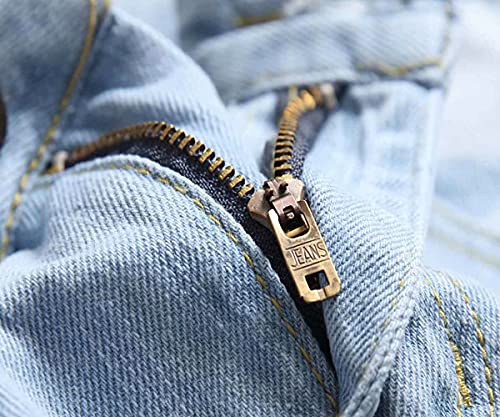 Hengao Boy's Ripped Jeans Fashion Slim Fit Skinny Jeans, 1101 Light Blue, 14 #TOP3