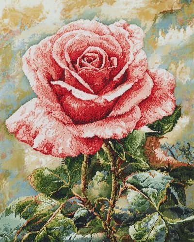Broderie perlée haut de gamme AYAOYANGGO kit point de croix roses roses tapisserie 3D