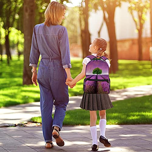 Mochila escolar lavanda unisex resistente al desgaste para evitar roturas de libros 5