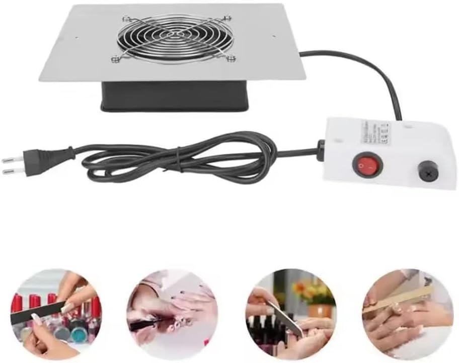 60W Electric Nail Dust Collector Table Embedded Dust Suction Machine with Reusable Filter & Easy-Control for Acrylic Nail Polishing Manicure Salon Home