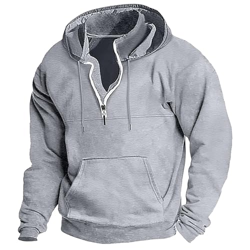 Hoodies for Men Tactical Military Hoodie Mock Turtleneck Windproof Thermal Sweatshirt with Pocket 1/4 Zip Pullover Top