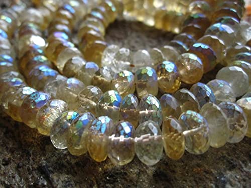 Citrine mystic AB perles de lithothérapie et rondelles facettées 8mm LKBEADS pour fil