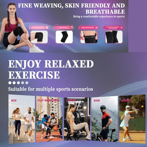 PEOCHAR Compression Knee Sleeve for Men & Women - Non-Slip Breathable Sports Support for Running, Gym Training, Football, Cycling & Weightlifting Activities, 1 Pack - Image 7