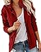Produktbild Imily Bela Damen Übergangsjacke Parka Stehkragen Mehr Taschen Utility Jacket Leicht Sommerjacke Boyfriend,XL,Rot