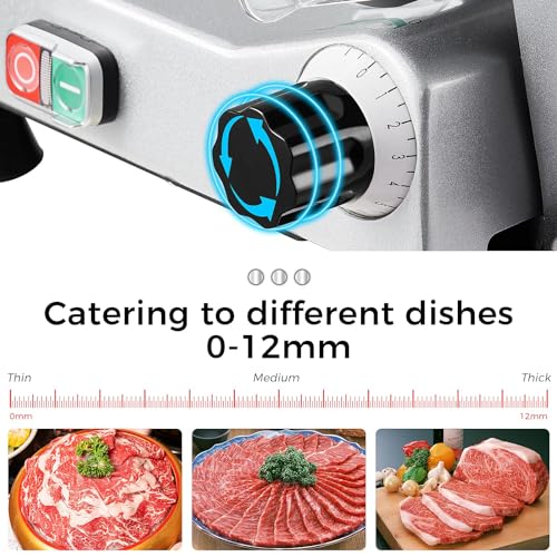 Premium Meat Slicer - Ideal for Deli Cuts and More - 10-inch Blade, 240W Motor, Chromium-plated Steel, Semi-Auto Design, for Commercial and Home Use.