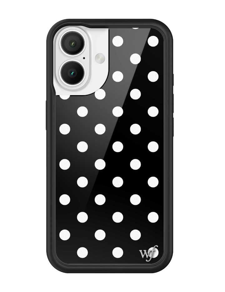 Image of Wildflower Cases - Compatible with iPhone 16 | Protective Bumper, 6.5ft Drop Test Certified, Women Owned Small Business | Polka Dot - Black & White