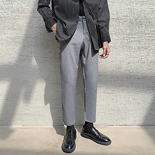 Pantalón casual liso para hombre talle 29 gris miniatura 4