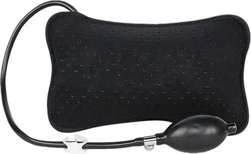 Ibluelover Almohada inflable de apoyo lumbar, cojín de espalda portátil con bomba de mano, bolsa de cintura lavable transpirable para la parte