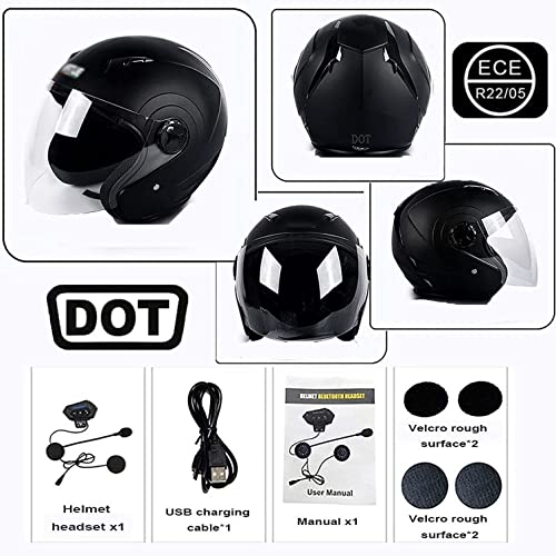 Caschi Moto Jet con Auricolare Bluetooth, ECE/DOT