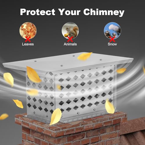 ActiveTrail Chimney Cap Stainless Steel 13x24 Single Bolt Chimney Fireplace Cover with Practical Accessories,Mesh Chimney Flue Cover for Protection from Birds, Debris, Rain,Easy Installation, by ActiveTrail - Image 3