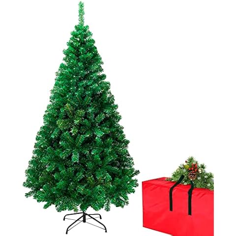 Christmas Artificial Tree Decorations, 5Ft Trees with Storage Bag, Easy Assembly Premium Spruce with 450 Branch Tips Decor for Holiday, Home, Indoor, Office, Arbolitos De Navidad Includes Metal Stand Cover