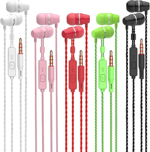 VPB 5 Packs Wired Earbuds with Microphone, in Ear...