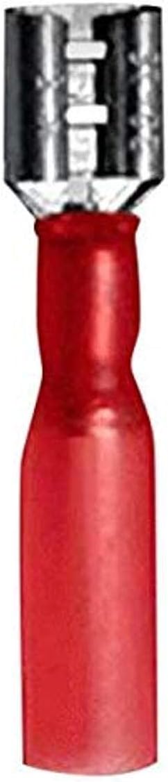 Install Bay HSRFD Heat Shrink Female Quick Disconnect Connector 22/18 Gauge .250, Red (100-Pack)