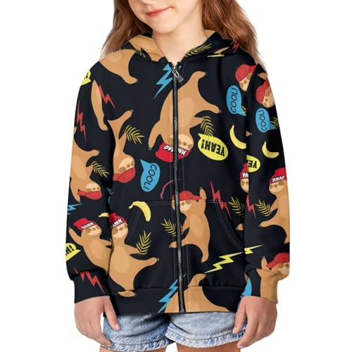 Girls Boys Zip Hooded Sweater Long Sleeve Zip Up Hoodie with Pockets Pullover Drop Shoulder Tops Sweaters & Hoodies3