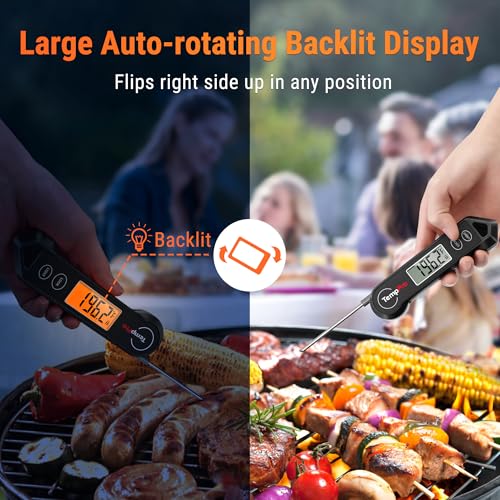 Image of TempPro TP19H Waterproof Digital Meat Thermometer with Ambidextrous Backlit and Motion Sensing Cooking Food Thermometer for BBQ Grill Smoker Oil Fry Candy Thermometer (Previously ThermoPro)