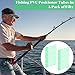 Novabright 50 Pack Luminous PVC Fishing Tubes 2.85 Inch Green Crimp Protectors 3mm/1.8mm Dual-Hole Glow Crimp Protectors for Deep Drop Rigs Night Fishing