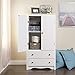 Prepac Sonoma Wardrobe Cabinet: Armoire Dresser for Bedroom with Adjustable Shelf. Features 2-Door Wardrobe Closet & 2 Drawers, Ideal Closet for Bedroom, 22