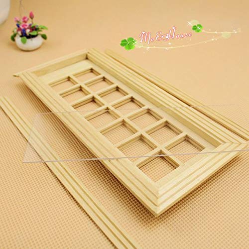1:12 Scale 14 Panel French Glass Door Dollhouse Miniatures Kit; 3.38