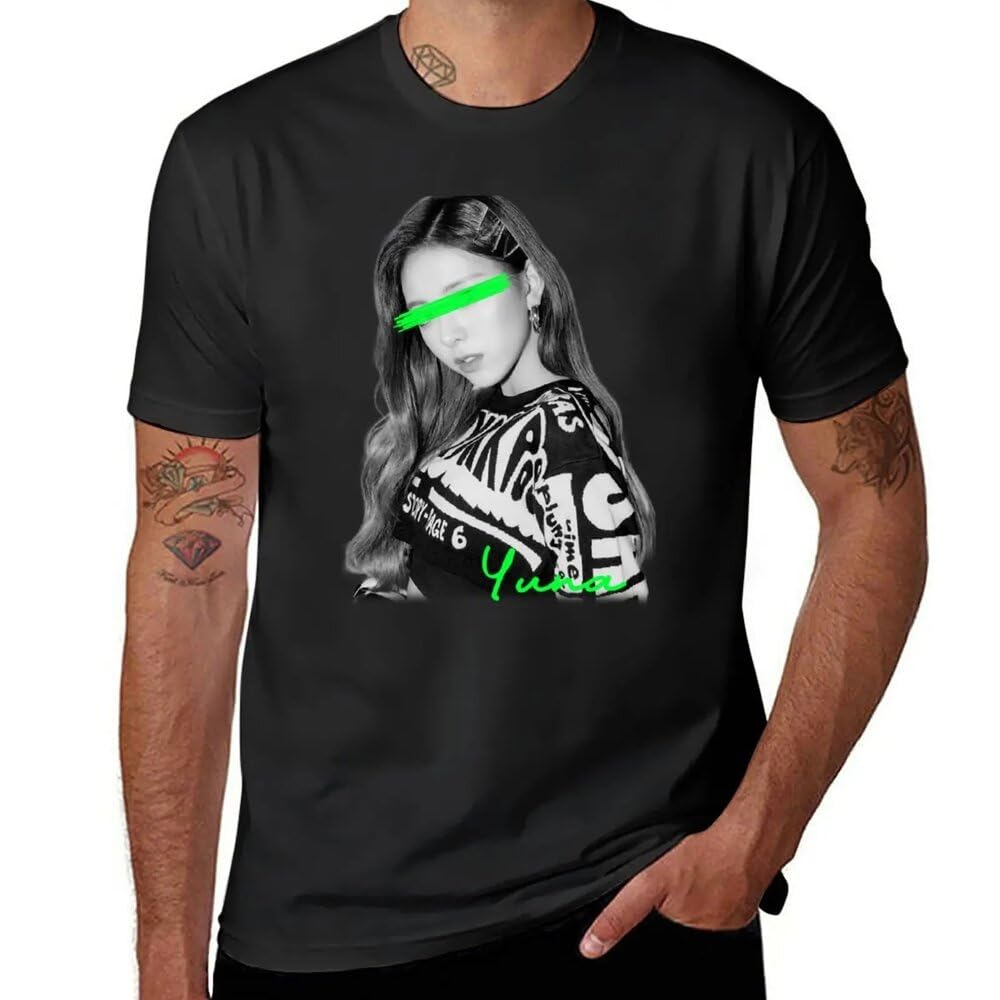 TRdUaNGS Yuna Itzy T-Shirt T-Shirt Short Customized t Shirts Black t Shirts for Men Black L