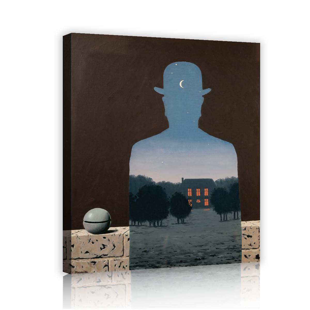 Magritte El Donante Feliz Lienzo Hombre Surrealista 90x110cm