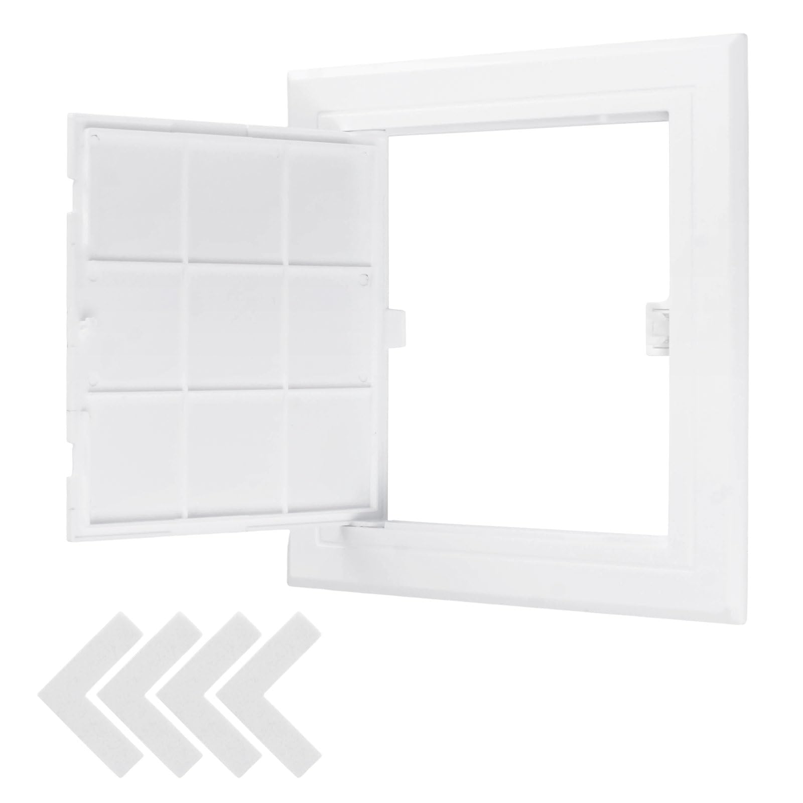 UFURMATE 1 Pack Self Adhesive Access Door Panels, Push to Open Wall Access Hole Cover Inspection Door Panel for Plumbing & Electrical Cables (White, 12.5 * 13cm) — image 1