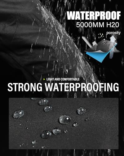 iCreek Men's Waterproof Rain Pants Lightweight Packable Windproof Outdoor Over Pants for Hiking Fishing Golf - Image 3