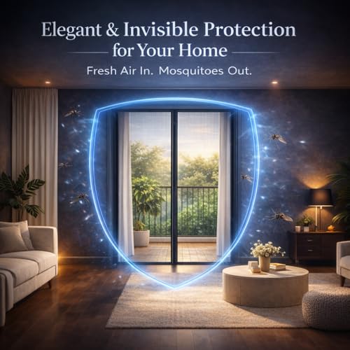 Image of Door Net for Home Entrance 200 * 100cm Black Magnetic Net for Door Auto-Closing Insect Screen to Keep Mosquito Out